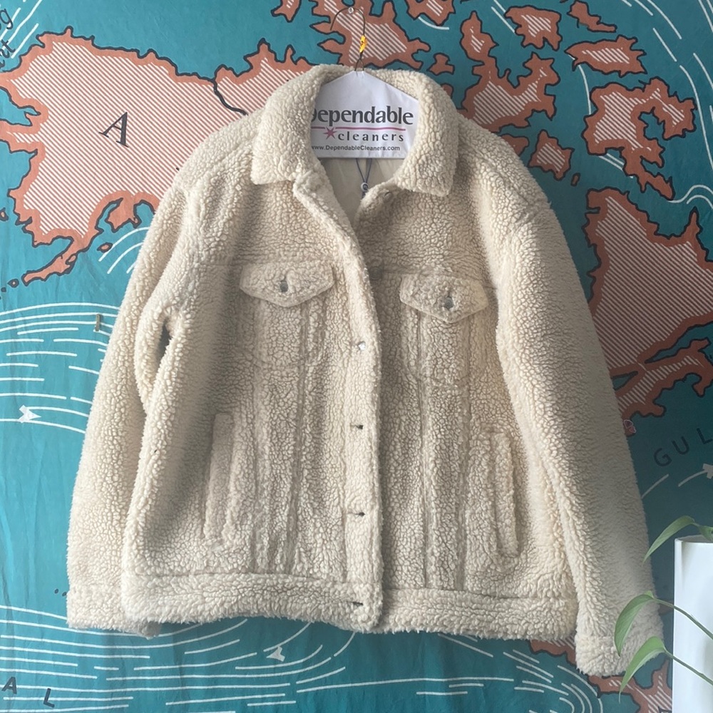 POPSUGAR Cream Teddy Jacket Sherpa Coat